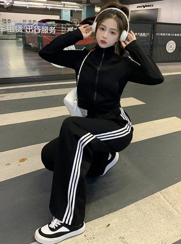 Autumn New 2 Colors Stripes Zipper Open Slim Long Suits2 Autumn New 2 Colors Stripes Zipper Open Slim Long Suits 4