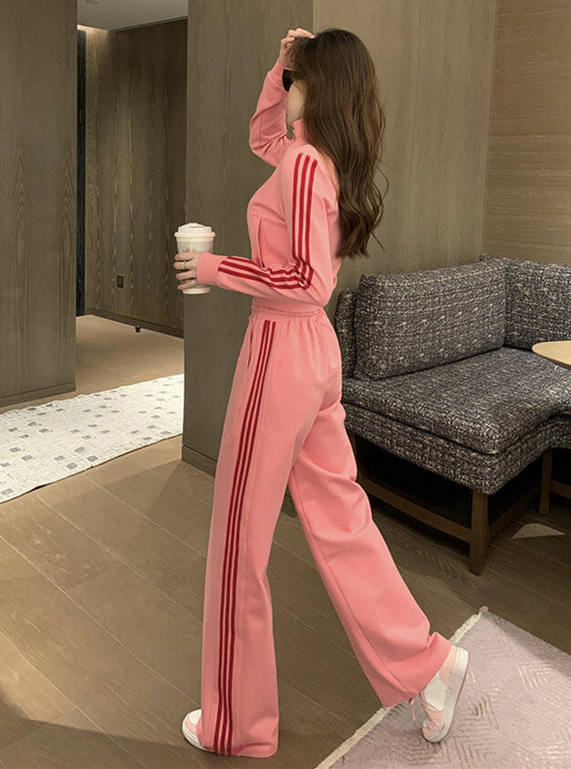 Autumn New 2 Colors Stripes Zipper Open Slim Long Suits3 Autumn New 2 Colors Stripes Zipper Open Slim Long Suits 3