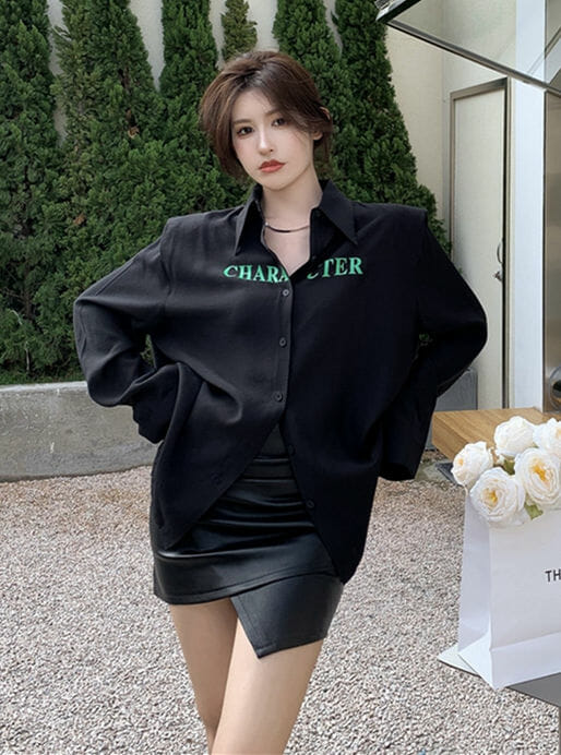 Brand Fashion 2 Colors Letters Printings Loosen Blouse Brand Fashion 2 Colors Letters Printings Loosen Blouse 6