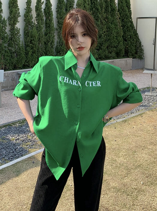 Brand Fashion 2 Colors Letters Printings Loosen Blouse4 Brand Fashion 2 Colors Letters Printings Loosen Blouse 3