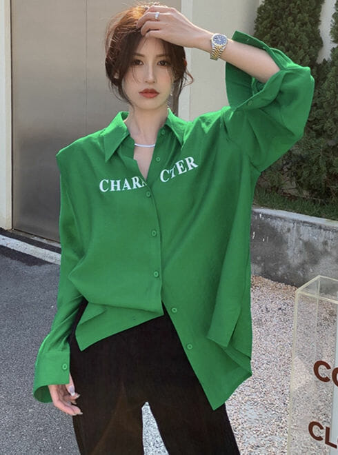 Brand Fashion 2 Colors Letters Printings Loosen Blouse6 Brand Fashion 2 Colors Letters Printings Loosen Blouse 1