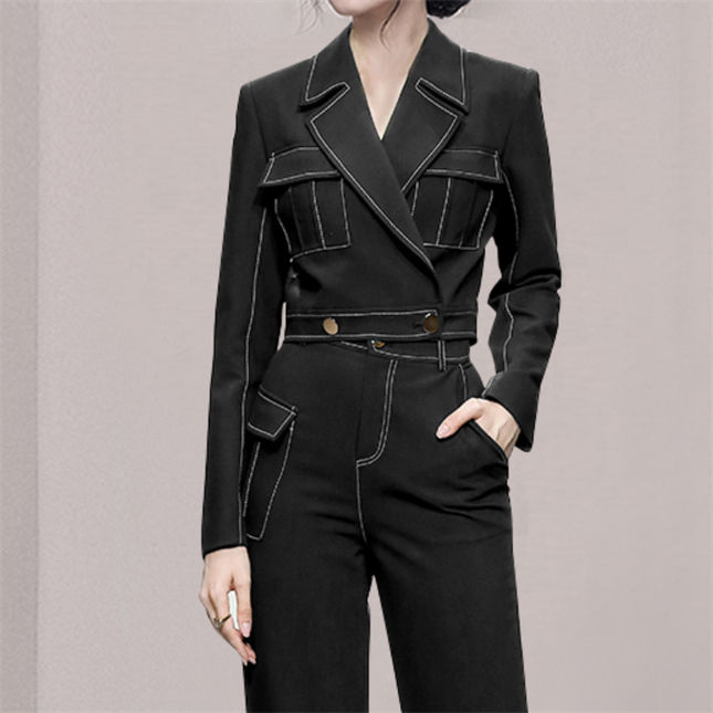 Brand Fashion Tailored Collar High Waist Slim Long Suits2 Brand Fashion Tailored Collar High Waist Slim Long Suits 3