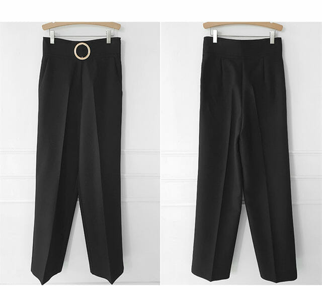 Brand New Tie Collar Knit Tops With High Waist Wide-Leg Long Pants Brand New Tie Collar Knit Tops with High Waist Wide-leg Long Pants 7