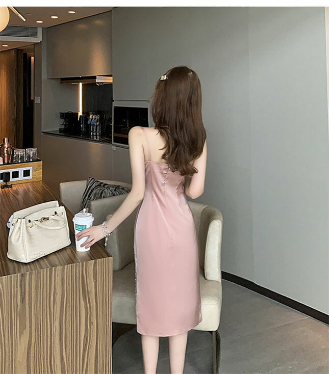 Cheap Fashion Lace Splicing Flowers Straps Dress Cheap Fashion Lace Splicing Flowers Straps Dress 5