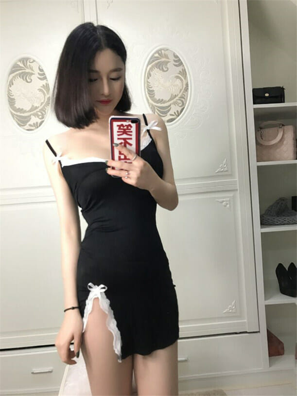 Cheap Sexy 2 Colors Lace Splicing Straps Cotton Dress Cheap Sexy 2 Colors Lace Splicing Straps Cotton Dress 5