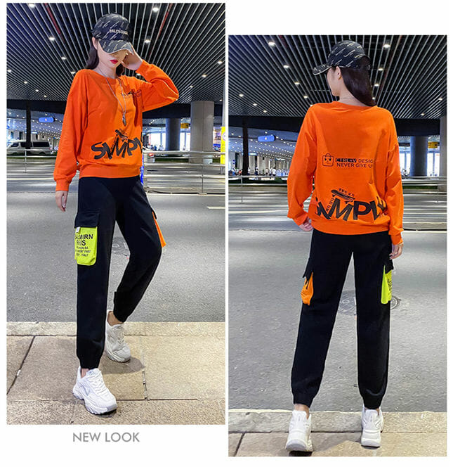 Fashion Autumn 2 Colors Printings Loosen Two Pieces Suits Fashion Autumn 2 Colors Printings Loosen Two Pieces Suits 6