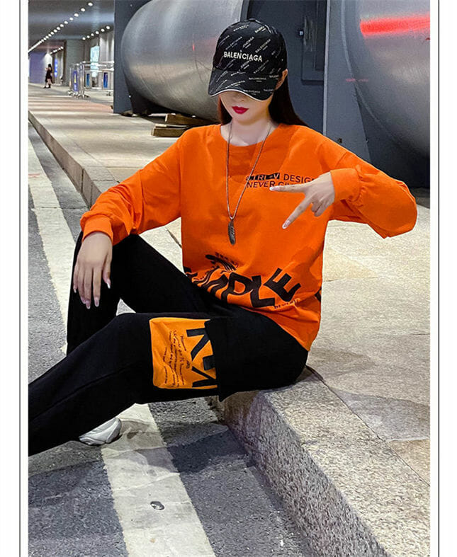 Fashion Autumn 2 Colors Printings Loosen Two Pieces Suits2 Fashion Autumn 2 Colors Printings Loosen Two Pieces Suits 5