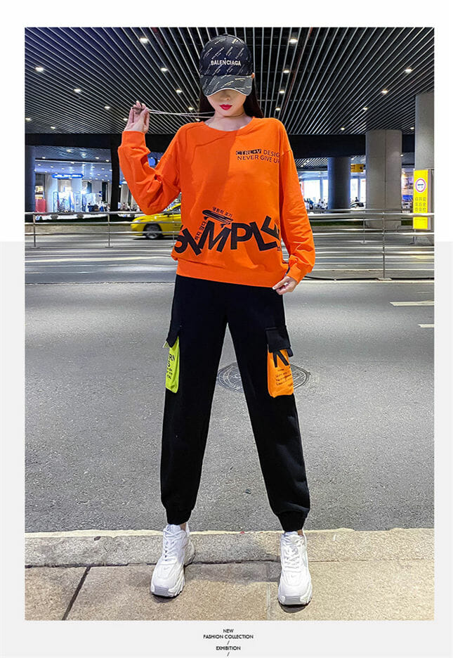 Fashion Autumn 2 Colors Printings Loosen Two Pieces Suits3 Fashion Autumn 2 Colors Printings Loosen Two Pieces Suits 4