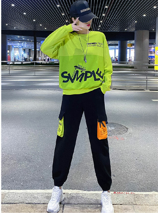 Fashion Autumn 2 Colors Printings Loosen Two Pieces Suits6 Fashion Autumn 2 Colors Printings Loosen Two Pieces Suits 1