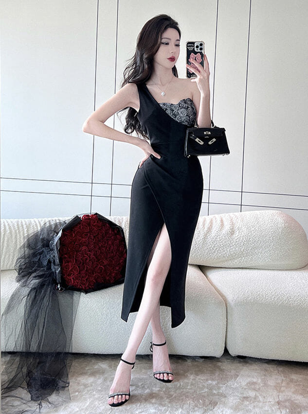 Fashion Summer Flowers Off Shoulder Bodycon Long Dress2 Fashion Summer Flowers Off Shoulder Bodycon Long Dress 4