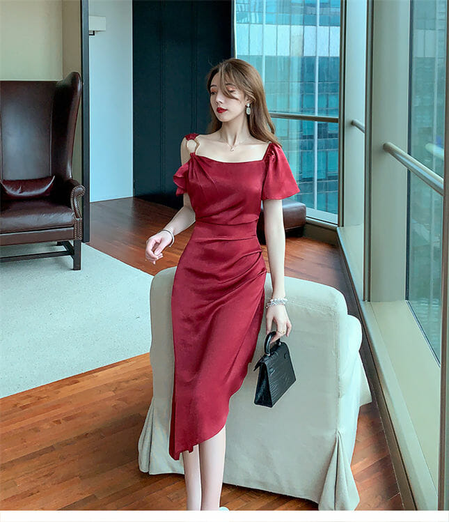 Fashion Women High Waist Sloping Bodycon Long Dress3 Fashion Women High Waist Sloping Bodycon Long Dress 3
