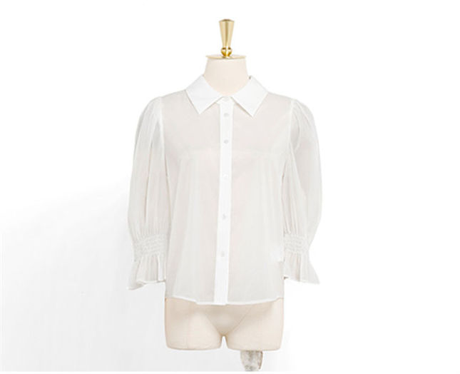 Fashion Women Puff Sleeve Blouse With Straps A-Line Dress2 Fashion Women Puff Sleeve Blouse with Straps A-line Dress 5