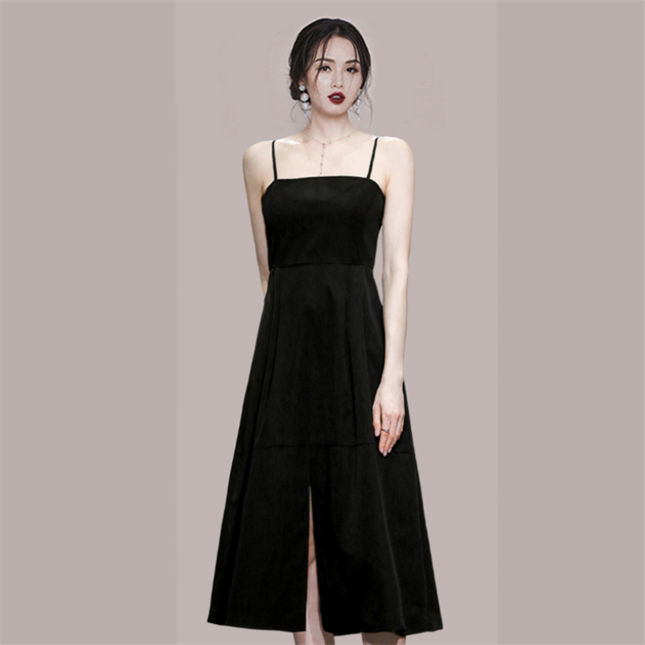 Fashion Women Puff Sleeve Blouse With Straps A-Line Dress3 Fashion Women Puff Sleeve Blouse with Straps A-line Dress 4