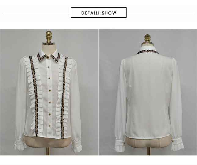 Fashion Women Puff Sleeve Tassels Blouse With Slim Short Skirt2 Fashion Women Puff Sleeve Tassels Blouse with Slim Short Skirt 6