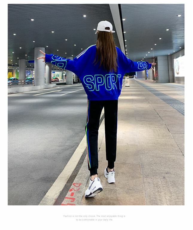 Free Fashion 2 Colors Batwing Hoodies With Letters Sport Pants Free Fashion 2 Colors Batwing Hoodies with Letters Sport Pants 6