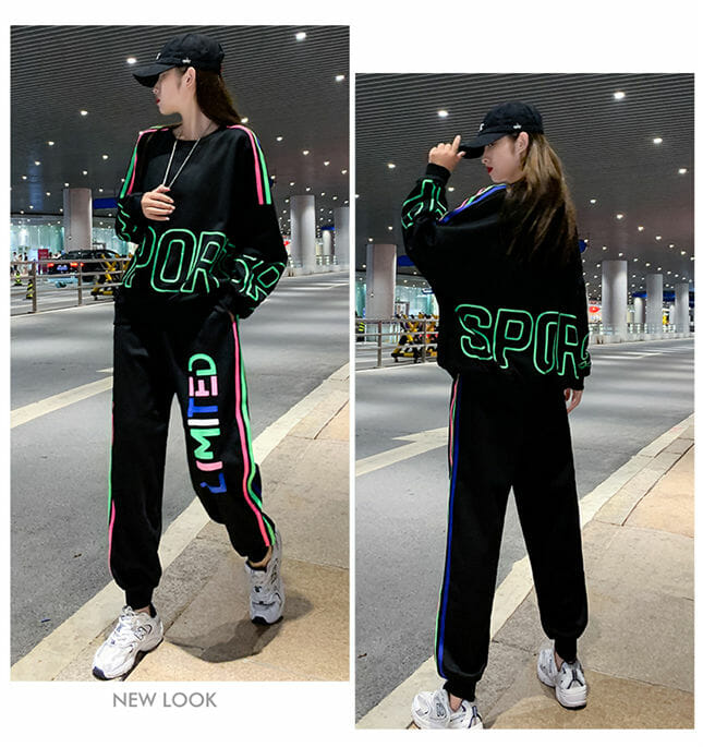 Free Fashion 2 Colors Batwing Hoodies With Letters Sport Pants4 Free Fashion 2 Colors Batwing Hoodies with Letters Sport Pants 3