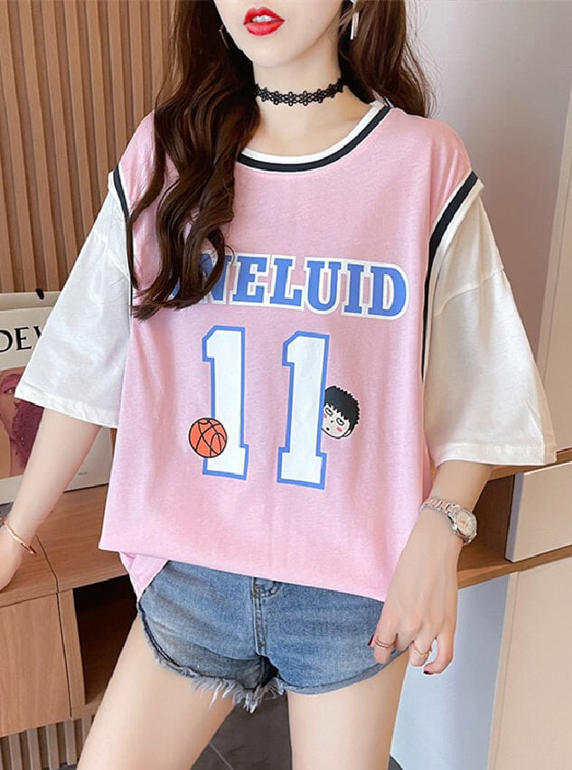 Fresh Fashion 4 Colors Letters Printings Loosen T-Shirt5 Fresh Fashion 4 Colors Letters Printings Loosen T-shirt 1