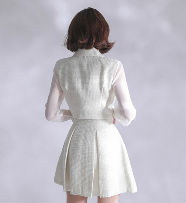 Grace Ol Doll Collar Gauze Sleeve Pleated Two Pieces Dress Grace OL Doll Collar Gauze Sleeve Pleated Two Pieces Dress 5