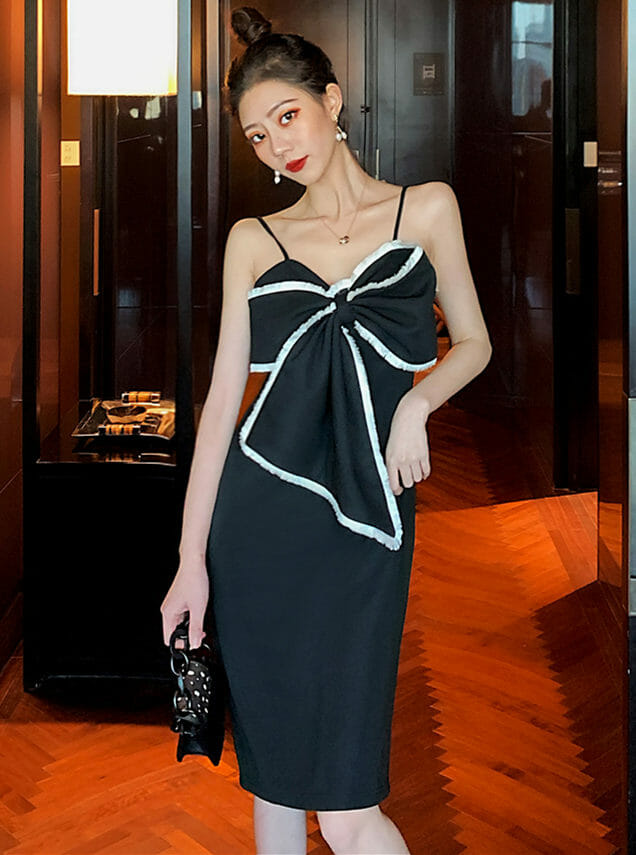 Grace Sexy Bowknot Bust Straps Bodycon Dress6 Grace Sexy Bowknot Bust Straps Bodycon Dress 1