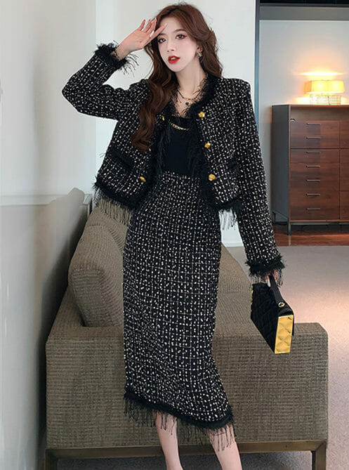 tweed dress womens Plus Size Mable Flapper Dress main image 1