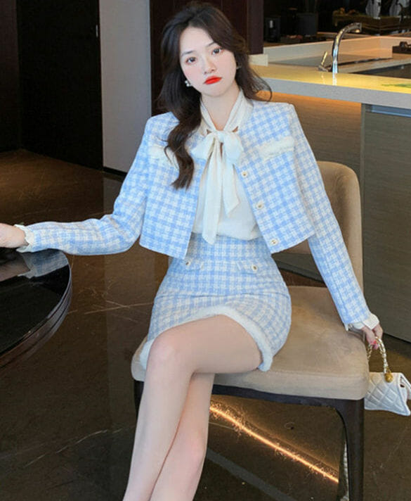 【新品未使用タグ付き】Grace Tweed Jacket Soho Grey Tweed Jacket – Parisa Wang New York
