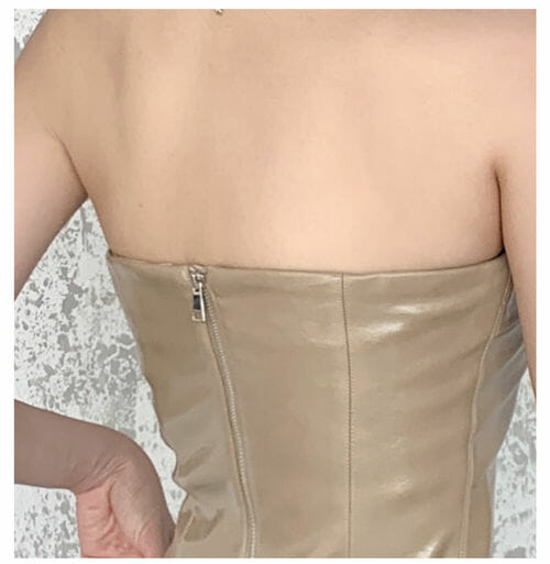 Hot Selling 2 Colors Back Zipper Skinny Leather Camisole Hot Selling 2 Colors Back Zipper Skinny Leather Camisole 7