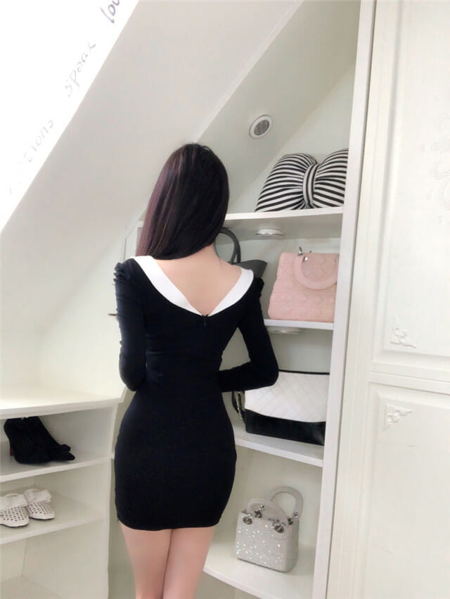 Korea Sexy 2 Colors Lace Boat Neck Skinny Women Dress Korea Sexy 2 Colors Lace Boat Neck Skinny Women Dress 6