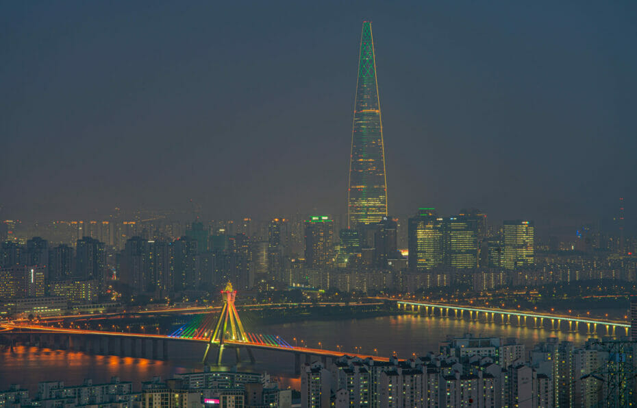 10 Tips For Travelling Seoul On A Budget 8 Lotte Tower at Night
