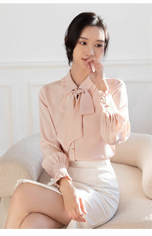 Lovely Bowknot Collar Puff Sleeve Blouse2 Lovely Bowknot Collar Puff Sleeve Blouse 4