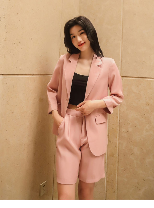 Modern Korea 3 Colors One Button Jacket With Fifth Pants1 Modern Korea 3 Colors One Button Jacket with Fifth Pants 5