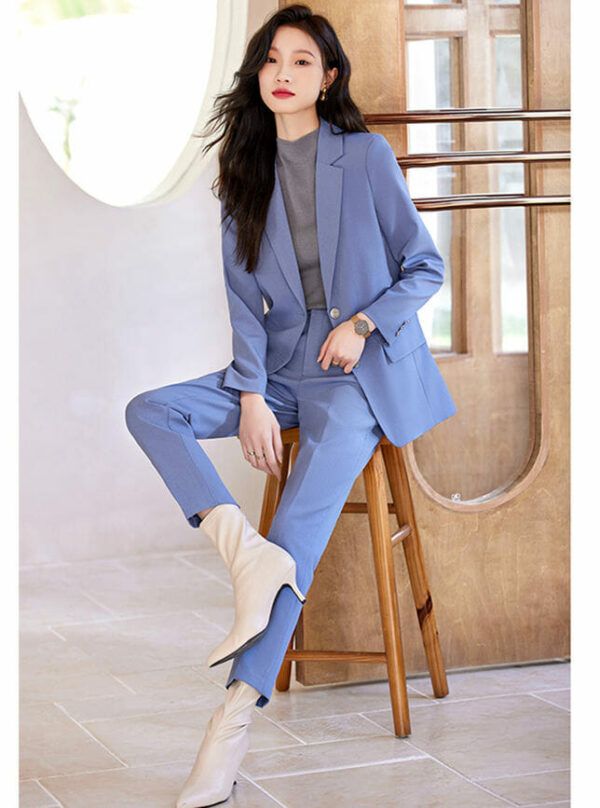 Modern Korea 3 Colors Tailored Collar Jacket with Long Pants 4