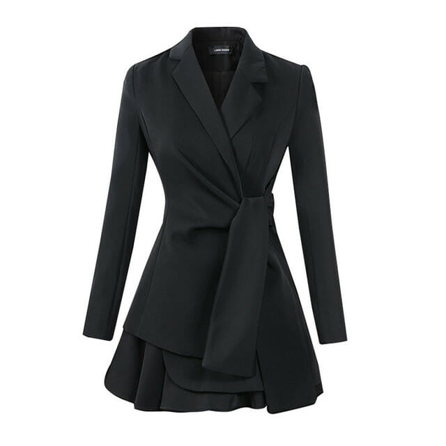 Modern Lady 2 Colors Tailored Collar Tie Waist Leisure Suits Modern Lady 2 Colors Tailored Collar Tie Waist Leisure Suits 5