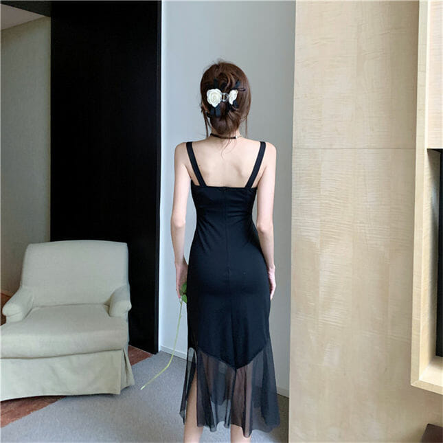 Modern Lady Gauze Fishtail Straps Backless Slim Dress Modern Lady Gauze Fishtail Straps Backless Slim Dress 5