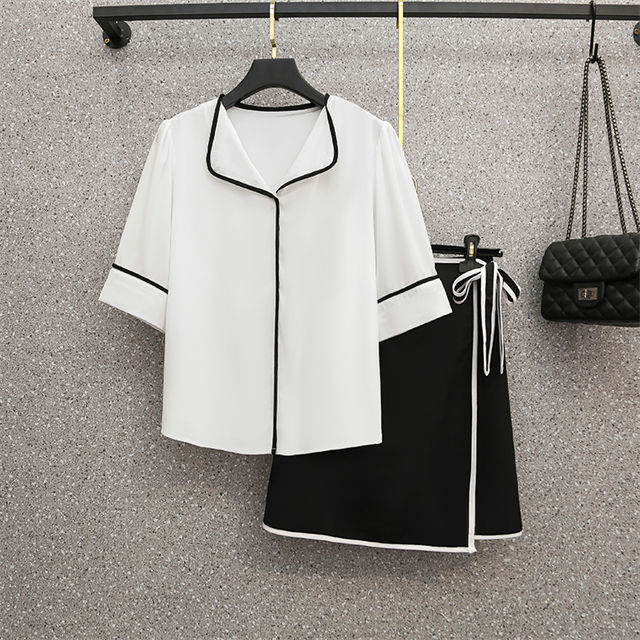 Modern Lady Plus Size Color Block Two Pieces Dress2 Modern Lady Plus Size Color Block Two Pieces Dress 3