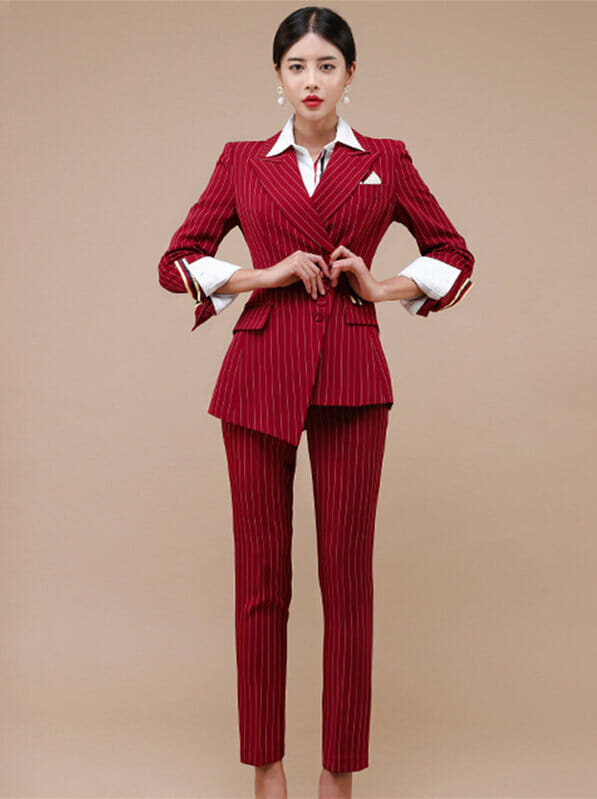 Modern Lady Tailored Collar Stripes Slim Leisure Suits5 Modern Lady Tailored Collar Stripes Slim Leisure Suits 1