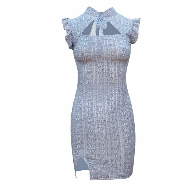 Pretty Charming Tie Collar Lace Bodycon Tank Dress Pretty Charming Tie Collar Lace Bodycon Tank Dress 6
