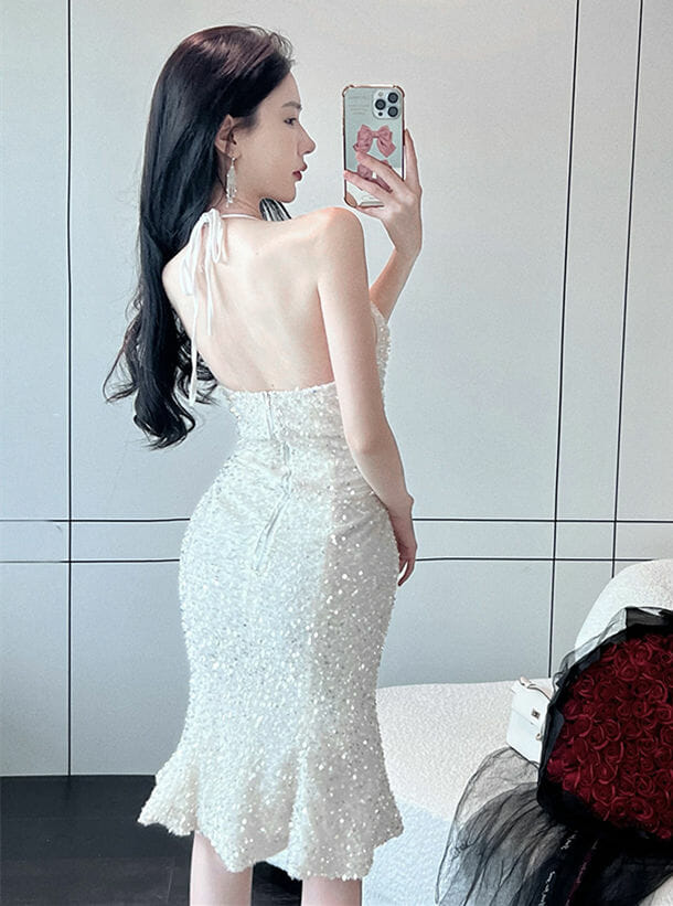 Pretty Fashion Sequins Fishtail Straps Bodycon Dress2 Pretty Fashion Sequins Fishtail Straps Bodycon Dress 5