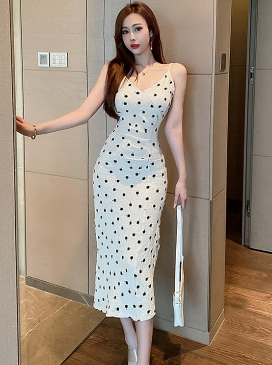 Pretty V-Neck Flowers Straps Slim Dress6 Pretty V-neck Flowers Straps Slim Dress 1