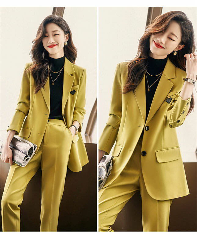 Quality Autumn 3 Colors Tailored Collar Jacket With Ninth Pants4 Quality Autumn 3 Colors Tailored Collar Jacket with Ninth Pants 4