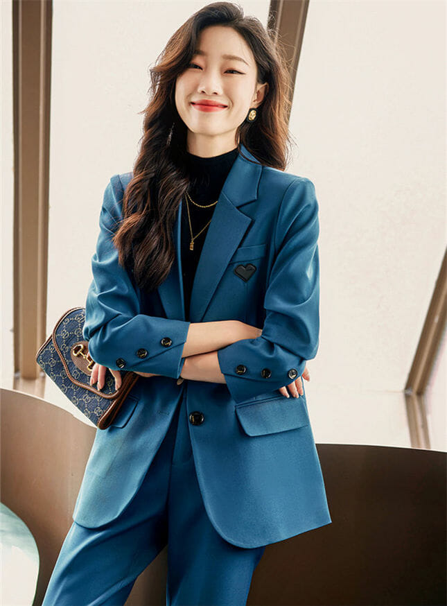 Quality Autumn 3 Colors Tailored Collar Jacket With Ninth Pants6 Quality Autumn 3 Colors Tailored Collar Jacket with Ninth Pants 2