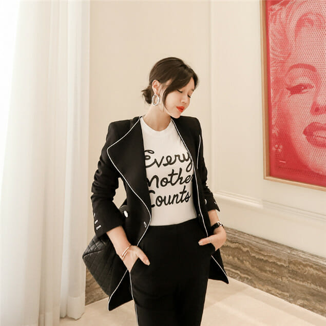 Quality New Turn-Down Collar Tie Waist Long Suits4 Quality New Turn-down Collar Tie Waist Long Suits 2