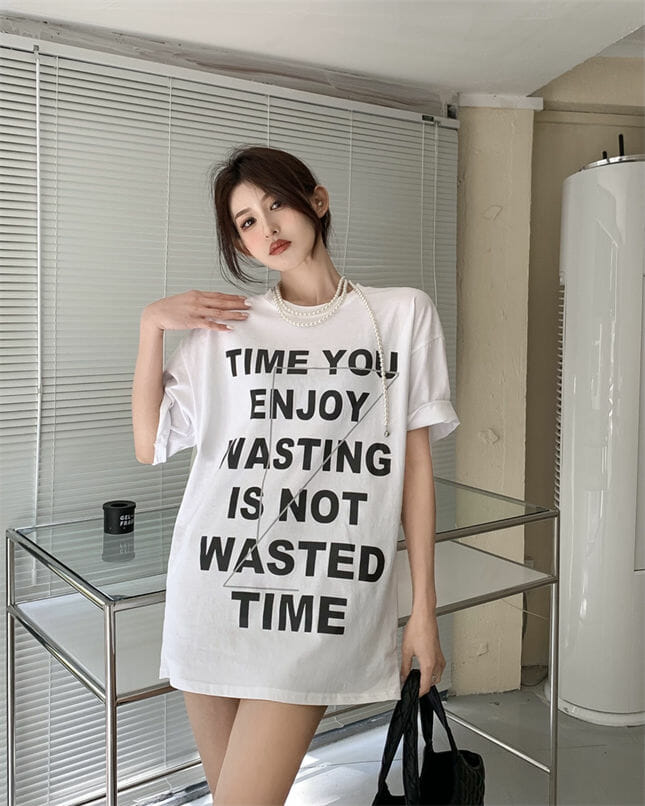 Retro 3 Colors Letters Printings Oversize T-Shirts2 Retro 3 Colors Letters Printings Oversize T-shirts 5