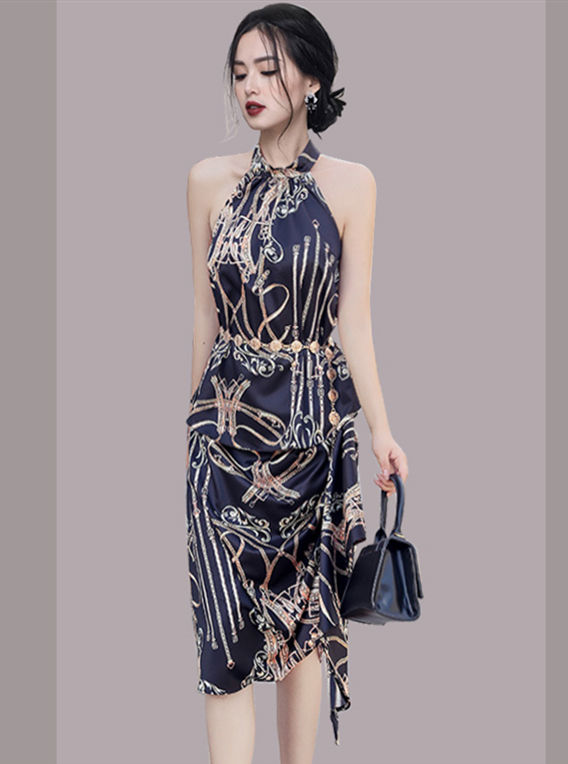 Retro Sexy Off Shoulder Flowers Halter Two Pieces Dress3 Retro Sexy Off Shoulder Flowers Halter Two Pieces Dress 1