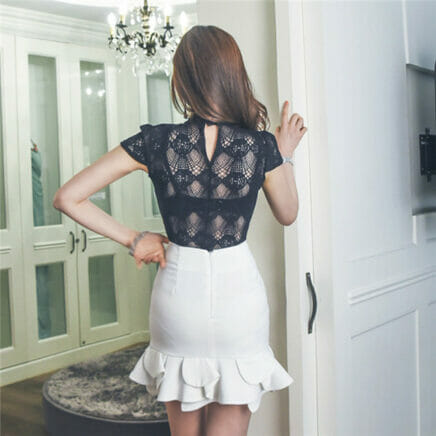 Sexy Lace Fishtail Regular High Waist Bottoms(Detachable two-piece) main image 1