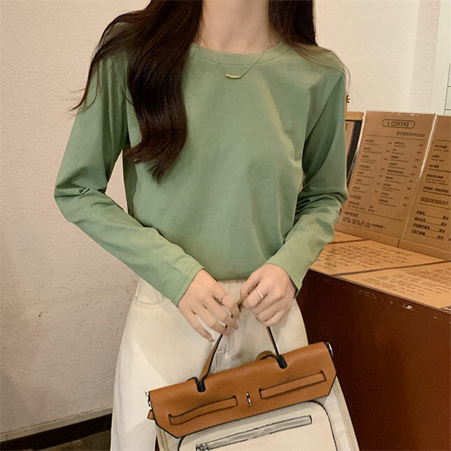 Simple Fashion 4 Colors Round Neck Loosen Cotton T-Shirt3 Simple Fashion 4 Colors Round Neck Loosen Cotton T-shirt 4