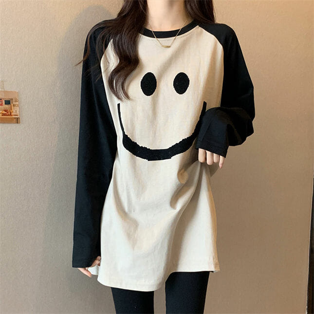 Spring 2 Colors Smile Printings Loosen T-Shirts Spring 2 Colors Smile Printings Loosen T-shirts 6