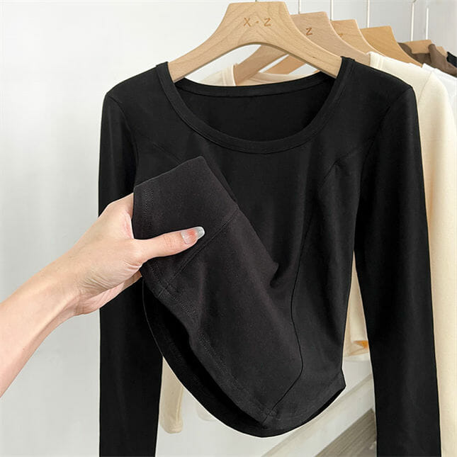 Stylish New 3 Colors Round Neck Long Sleeve T-Shirts Stylish New 3 Colors Round Neck Long Sleeve T-shirts 5