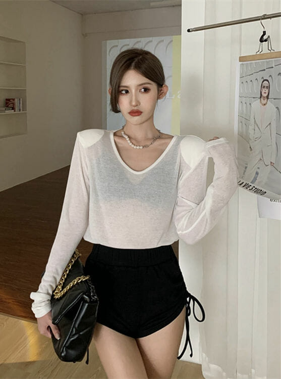 Summer 5 Colors Round Neck Transparent Cotton T-Shirts2 Summer 5 Colors Round Neck Transparent Cotton T-shirts 5